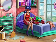 Dotted Girl Highschool Room - game