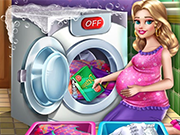 Mommy Washing Clothes Cleaning Game - game